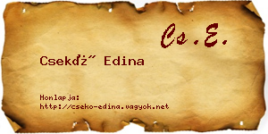 Csekő Edina névjegykártya